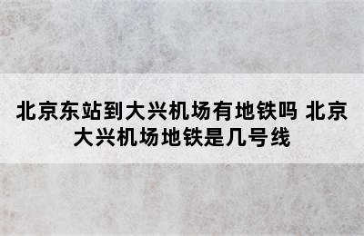 北京东站到大兴机场有地铁吗 北京大兴机场地铁是几号线